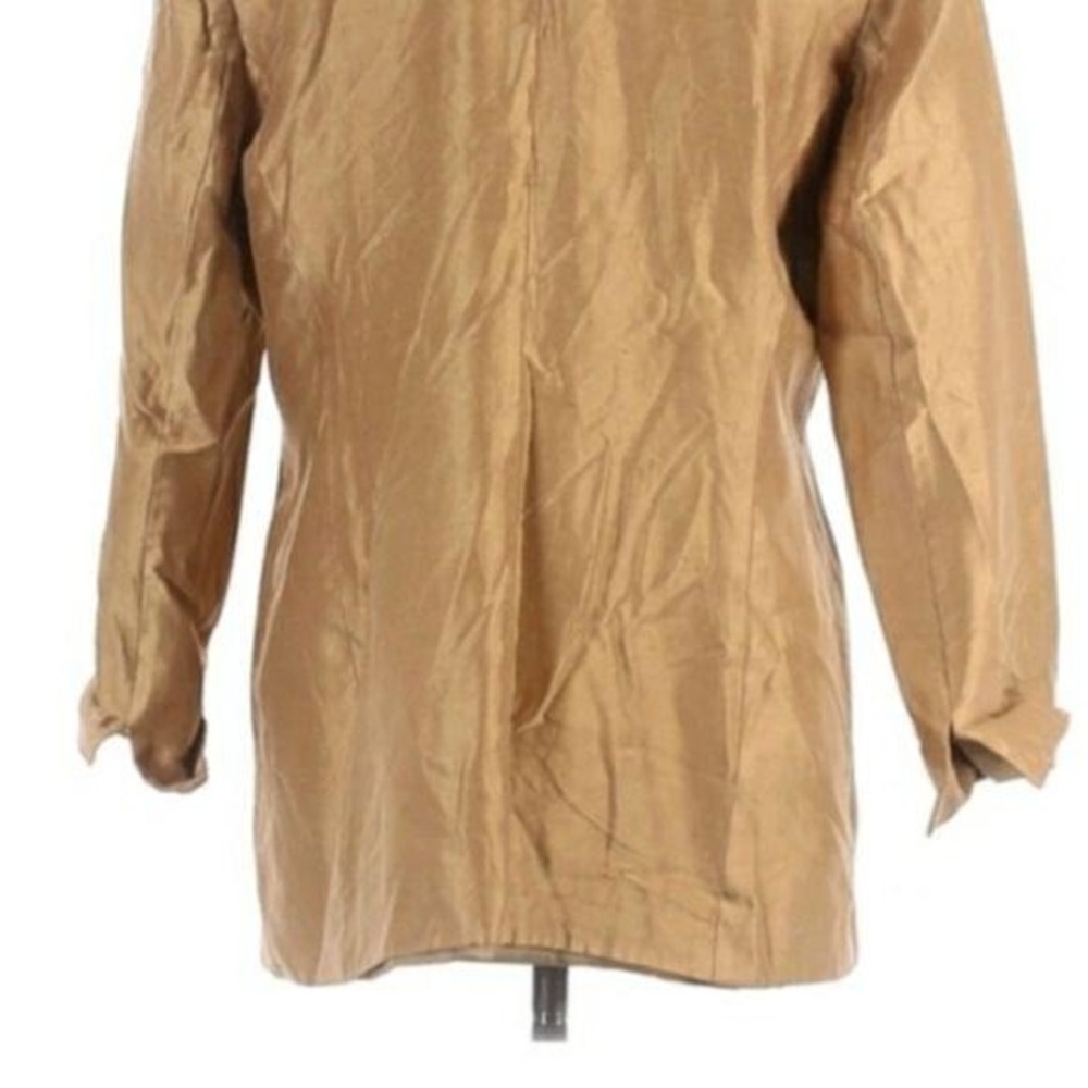 Vtg 90s Old Money Silk Boxy Boyfriend Metallic Blazer Sz 12 Corporate Chic - Picture 8 of 11